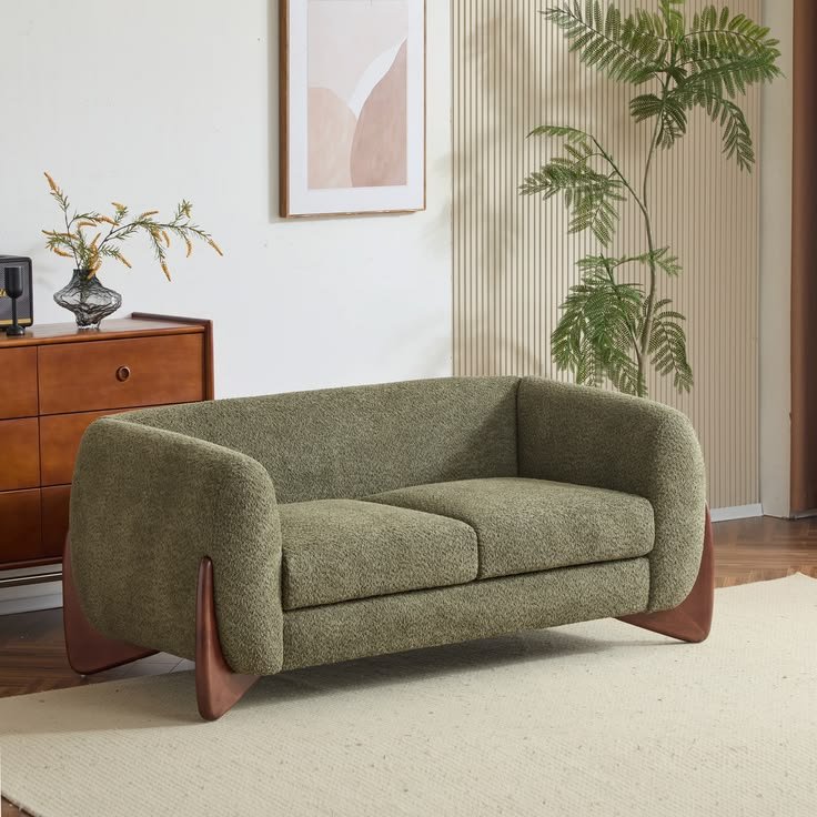 Mariyan boucle green 2 seater sofa
